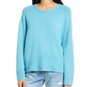 Treasure & Bond Saddle Sleeve Pullover Sweater in Blue Milky size small